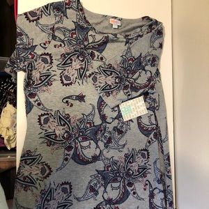 LulaRoe 2x Julia NWT gray and navy